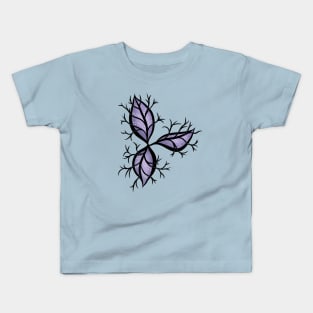 Gothic plant abstract art purple blue and black Kids T-Shirt